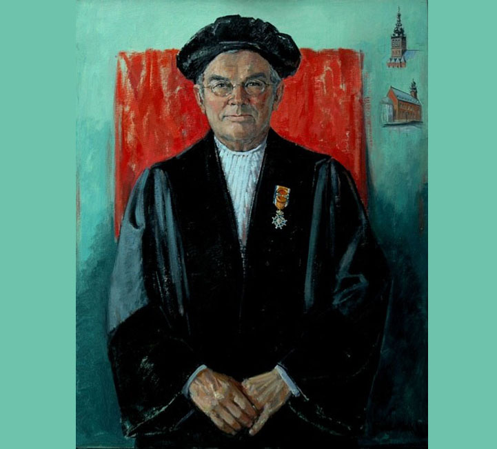 Portret (Annelies Hoek) van Prof. Mr. M.J.A. van Mourik, hoogleraar notarieel en privaatrecht, Faculteit der Rechtsgeleerdheid Radboud Universiteit van Nijmegen.